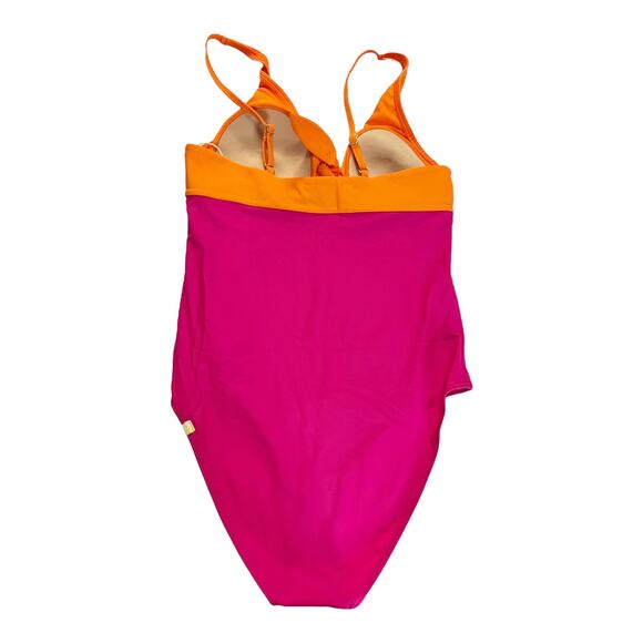 SUMMERSALT One Piece Swimsuit  The Jetsetter Hibiscus Tangerine Pink UPF 50+ 4 - Picture 3 of 10